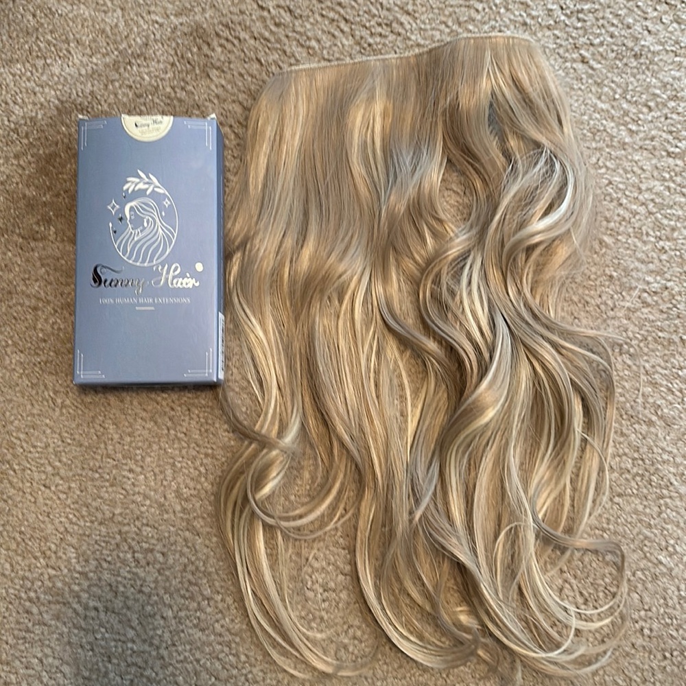 18inch blonde highlighted halo extensions